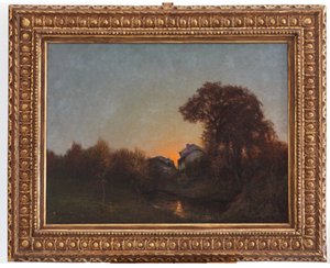 Landschaft bei Sonnenuntergang