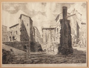 Rom, Portikus der Octaviae und die Ruinen des Theaters von Marcellus von Augusto Baracchi