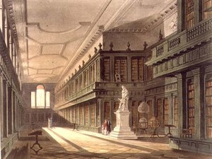 Innenansicht der Bibliothek des All Souls College, Illustration aus der 