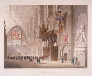Guildhall, London, 1808 von Augustus Charles Pugin, Thomas Rowlandson