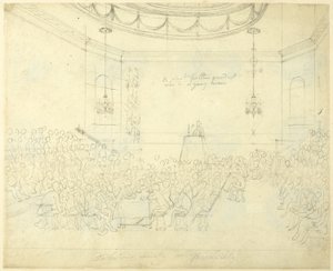 Studie für Debattiergesellschaft in Piccadilly, aus Microcosm of London von Augustus Charles Pugin