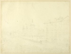 Studie für Feuer in London, aus Microcosm of London von Augustus Charles Pugin