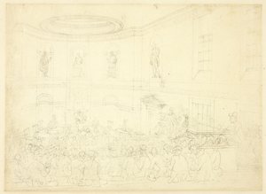 Studie für India House, der Verkaufsraum, aus Microcosm of London von Augustus Charles Pugin