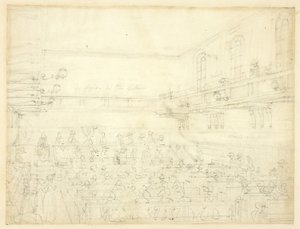 Studie für Quäker-Treffen, aus Microcosm of London von Augustus Charles Pugin
