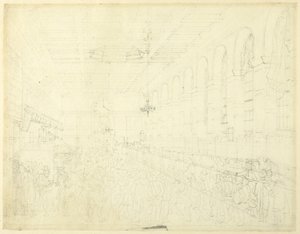Studie für den Long Room, Custom House, aus Microcosm of London von Augustus Charles Pugin