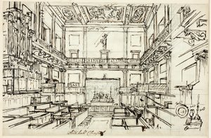 Studie für Whitehall Chapel, aus Microcosm of London