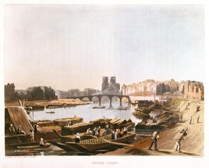 Notre Dame, Ile de la Cité, Ile Saint Louis und die Pont de la Tournelle, 1821
