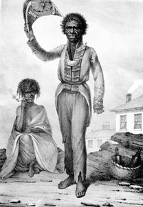 Bungaree, ein einheimischer Häuptling von New South Wales, graviert von Charles Joseph Hullmandel, 1830