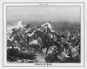 Tod von Feldmarschall von Schwerin in der Schlacht bei Prag, Siebenjähriger Krieg von Augustus J. Beck
