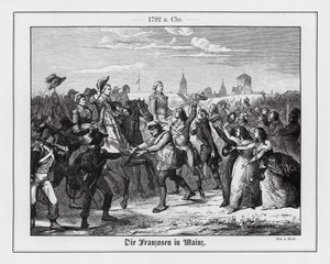 Einzug französischer Truppen in Mainz von Augustus J. Beck