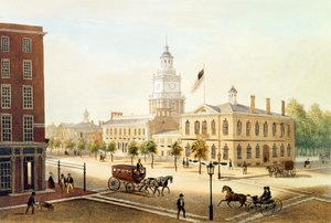 State House, Philadelphia, graviert von Deroy