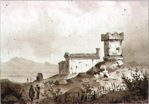 Italienische Landschaft mit antikem römischen Sarkophag von Augustus Wall Callcott