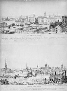 Katholische Stadt im Jahr 1440 und dieselbe Stadt im Jahr 1840