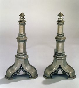 Paar gotische Andirons, ca. 1836 von Augustus Welby Northmore Pugin