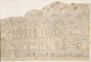 Gefangene und Beute aus der Stadt Lachich, Illustration aus Denkmäler von Ninive, 1858