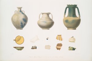 Glasierte Keramik aus den Gräbern über dem zentralen Bauwerk, Nimrud [Kalhu] von Austen Henry Layard