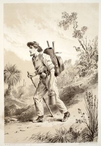 Goldgräber auf der Wanderung, aus Die Geschichte von Australasien von David Blair, McGrady, Thomson und Niven, 1879 von Australian School