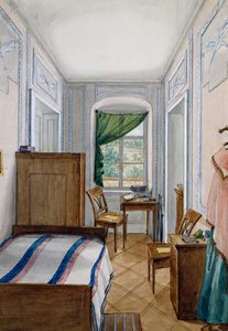 Biedermeier-Kleines Zimmer, Aquarell, Österreich von Austrian School
