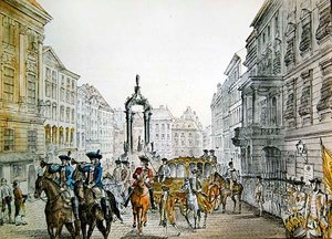 Kaiserlicher Zug im Graben, Wien, frühes 19. Jahrhundert von Austrian School