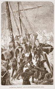 An Bord der Tegetthoff während eines Eissturms, Oktober 1872, 1876