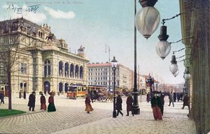 Der Kärntnerring und die Kaiserliche und Königliche Oper in Wien, 1908 von Austrian School