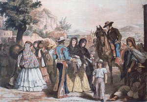 Traditionelle mexikanische Kostüme Mitte des 19. Jahrhunderts