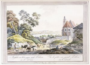 Ansicht von Klein- und Groß-Pechlarn an der Donau, 1779-1792