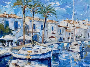 Mediterranes Hafendorf von Avanesova Elena