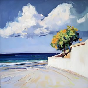 Orangenbaum Strandblick von Avanesova Elena