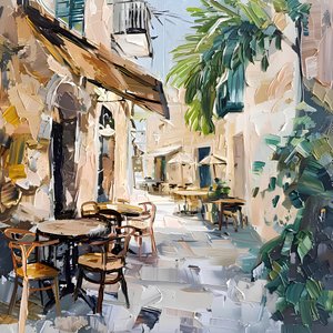 Sonniges europäisches Café von Avanesova Elena