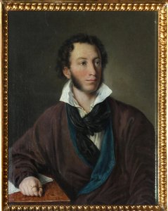 Porträt des Schriftstellers Alexander Puschkin (1799-1837) - Kopie nach W. Tropinin, von Avdotja Petrowna Jelagina (1789-1877) von Avdotya Petrovna Yelagina