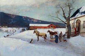 Schlittenfahrt vom Bauernhof von Axel Hjalmar Ender