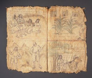 Techialoyan-Codex, Coyotepec Coyonazco, Mexiko von Aztec