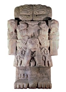 Aztekische Zivilisation: Steinstatue der Göttin der Erde, Schöpfung und Tod Coatlicue