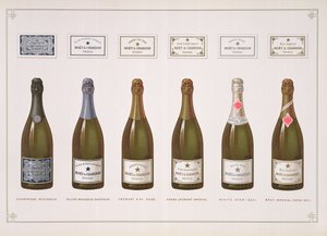 Champagner- und Schaumweinsorten, aus La France Vinicole, veröffentlicht von Moet & Chandon, Epernay von B. Arnaud