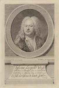 Porträt von Sylvius Leopold Weiss 1686-1750, 1750 von Balthasar Denner