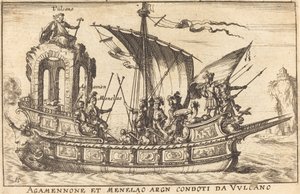 Agamemnon und Menelaos von Vulkan geführt