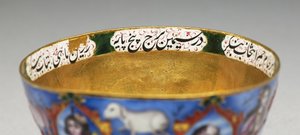 Gedeckter Schüssel, Untertasse und Löffel mit astrologischer Dekoration, frühes 19. Jahrhundert