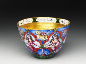 Gedeckter Schüssel, Untertasse und Löffel mit astrologischer Dekoration, frühes 19. Jahrhundert