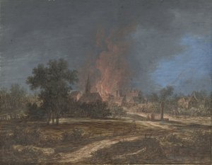 Brand in einem Dorf