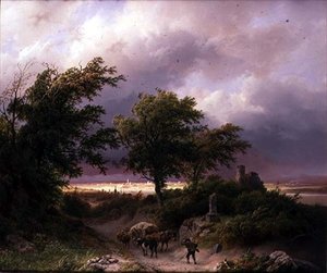 Waldlandschaft mit Fernsicht auf Cleve von Barend Cornelis Koekkoek