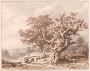 Eine alte Eiche am Wasser von Barend Cornelis Koekkoek