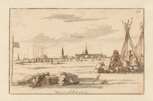 Lager der Armee von Wilhelm III. bei Sint-Truiden, Limburg von Barend Klotz (attributed to)