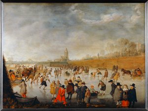 Eislaufen in Kampen von Barent Avercamp