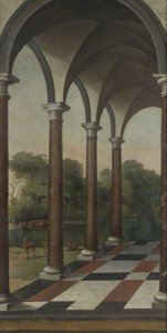 Kolonnade mit Blick auf einen Park