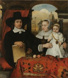 Willem van der Helm (ca. 1625-75), Stadtarchitekt von Leiden, mit seiner Frau Belytgen Cornelisdr van der Schelt (gest. 1661) und ihrem Sohn Leendert (1622-64) von Barent Fabritius