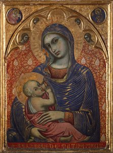 Madonna stillt das Kind, von Barnaba da Modena (aktiv 1361-1383)