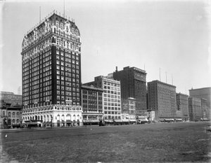 Gebäude an der Michigan Avenue von der Balbo Straße bis zur Van Buren Straße, Chicago, Illinois, USA, ca. 1905 von Barnes and Crosby