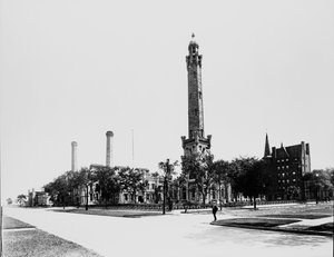 Chicago Wasserturm, Chicago, Illinois, USA, um 1900 von Barnes and Crosby