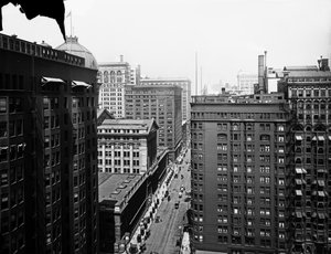 South Dearborn Street, Chicago, Illinois, USA, ca. 1905 (s/w Foto) von Barnes and Crosby